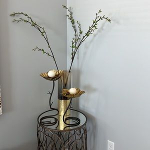 Metal anemone flower candle holders